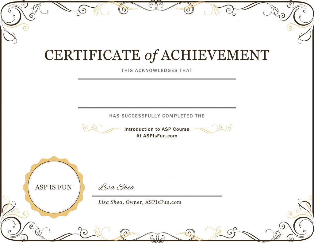 ASP Lesson Summary and Graduation ASP Is Fun