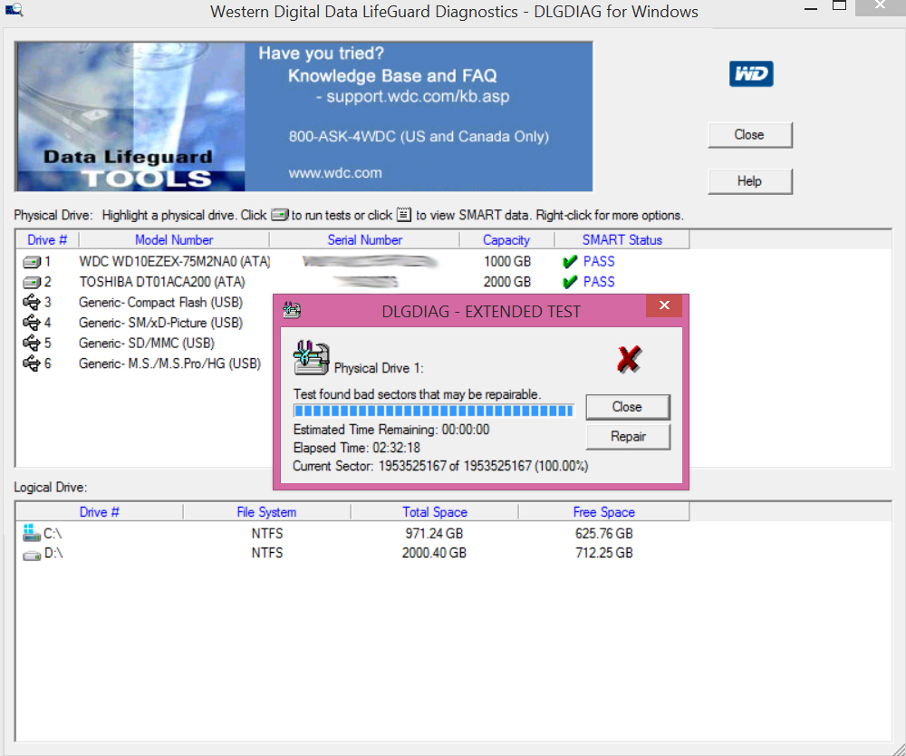 free instals Western Digital Data Lifeguard Diagnostics