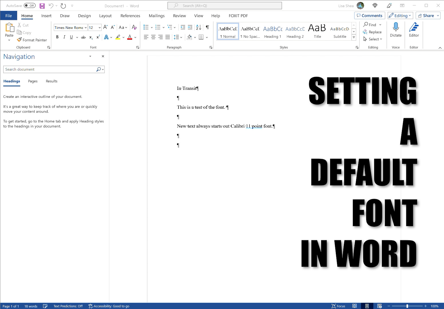 How To Set A Default Font In Word 2016